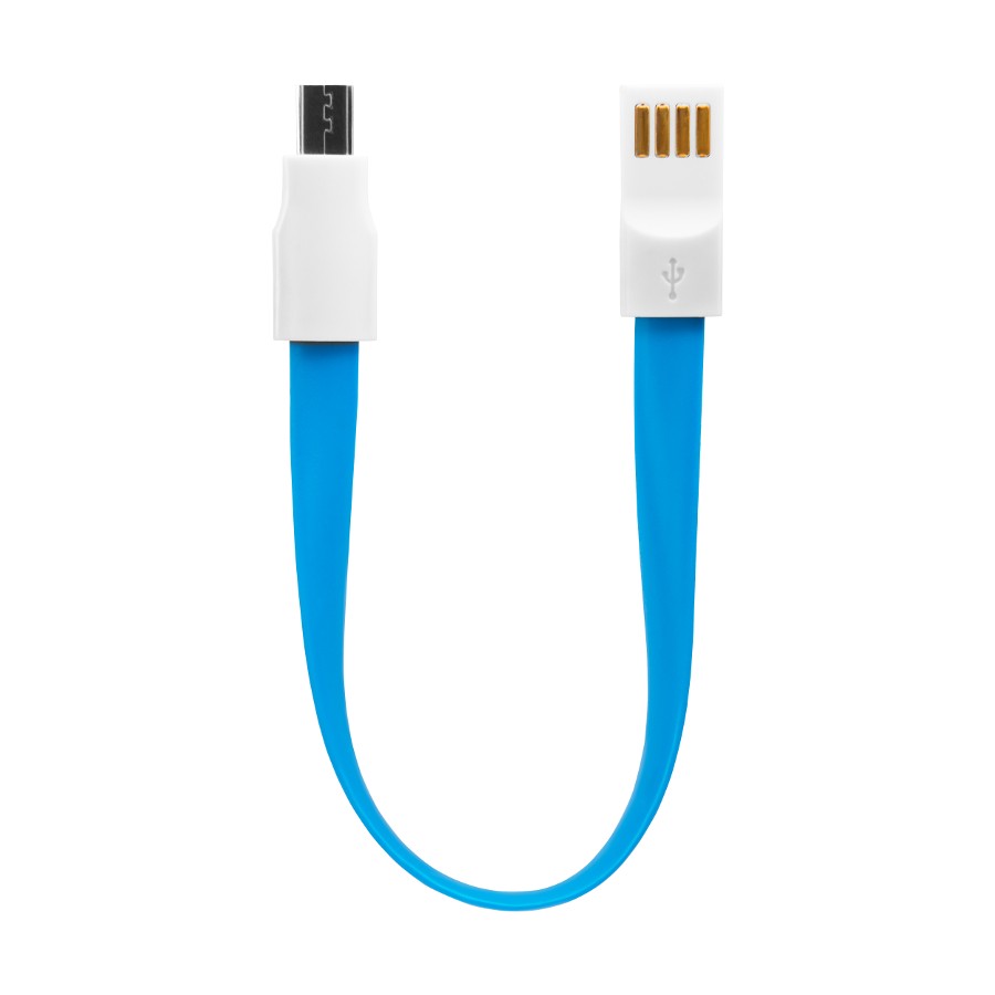Кабель для зарядки телефона USB2.0(M) – Micro-USB(M) 20см магнитные штекеры синий Oxion OX-DCC014BL