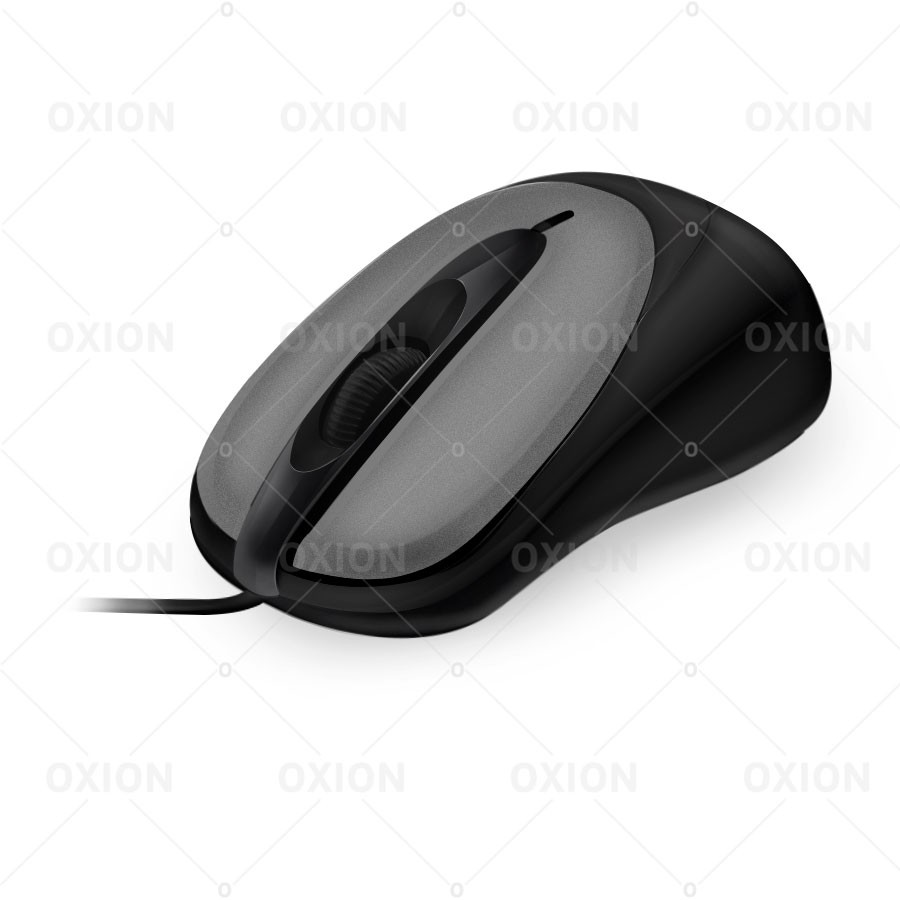Мышь Oxion OMS002 проводная, серая, 1000 DPI, 3кн, USB (OMS002GY)(100)