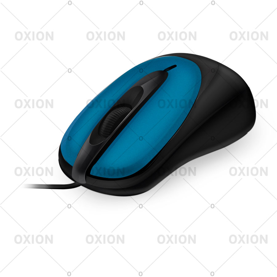 Мышь Oxion OMS002 проводная, синяя, 1000 DPI, 3кн, USB (OMS002BL)(100)