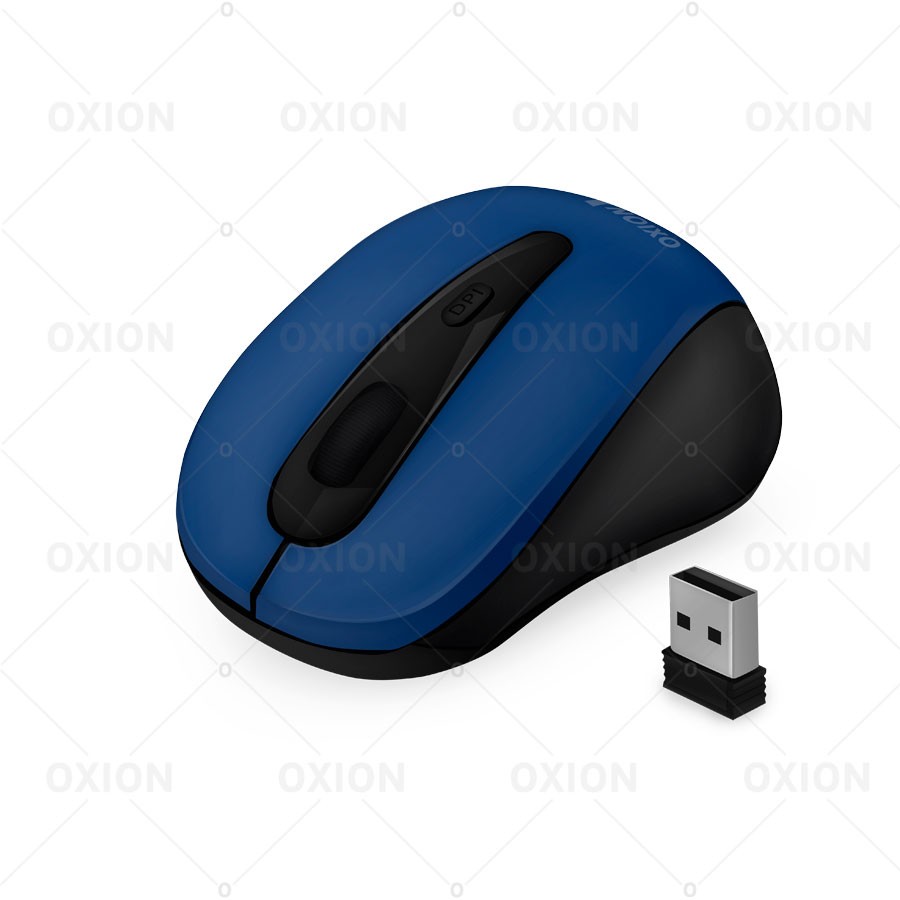 Мышь Oxion OMSW015 беспроводная, синяя, 800/1200/1600 DPI, 3 кн. (OMSW015BL)