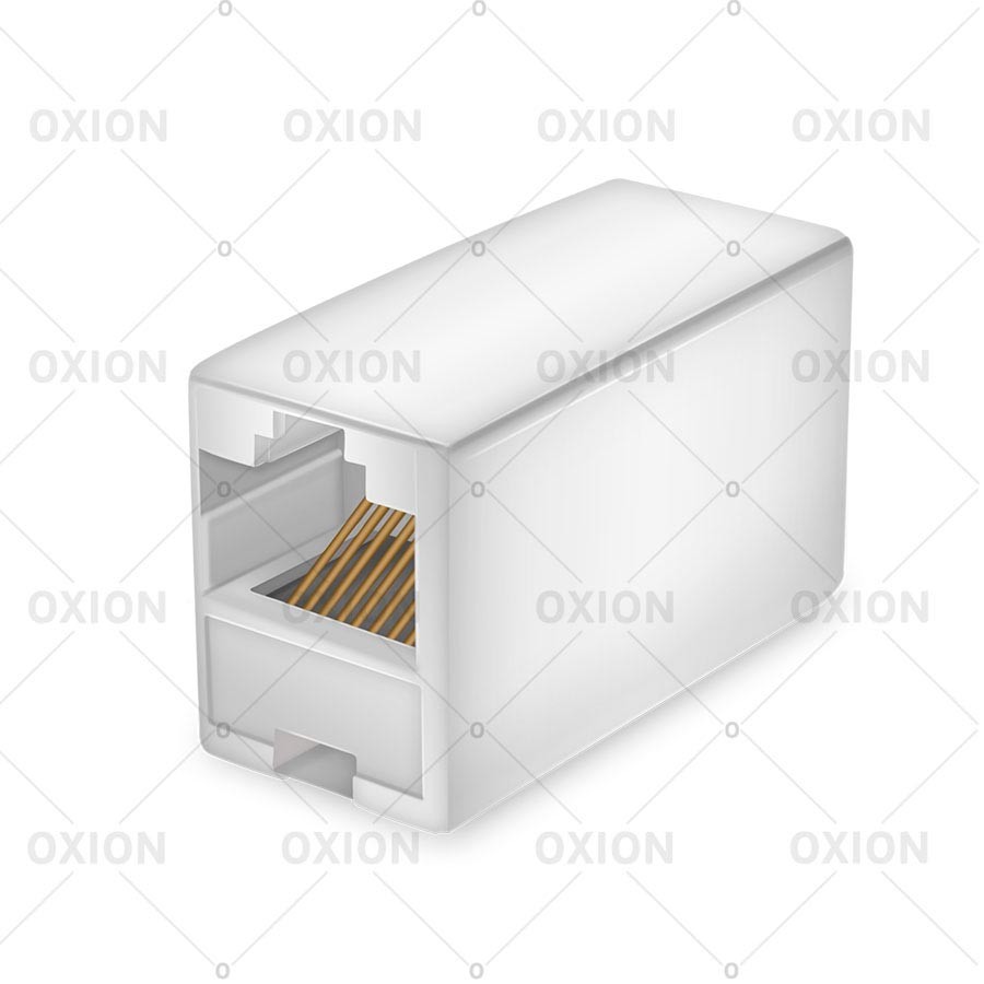 Переходник сетевой RJ45 проходник LAN White по 100 шт/уп Oxion OX-ADPRJ45-RJ45PB