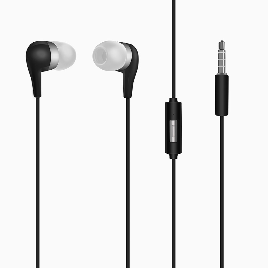 Наушники с микрофоном OXION HS200 черные (Затычки, 18-20kHz, 116±3dB, 32Ом, шнур 1,3м) (50)(500)