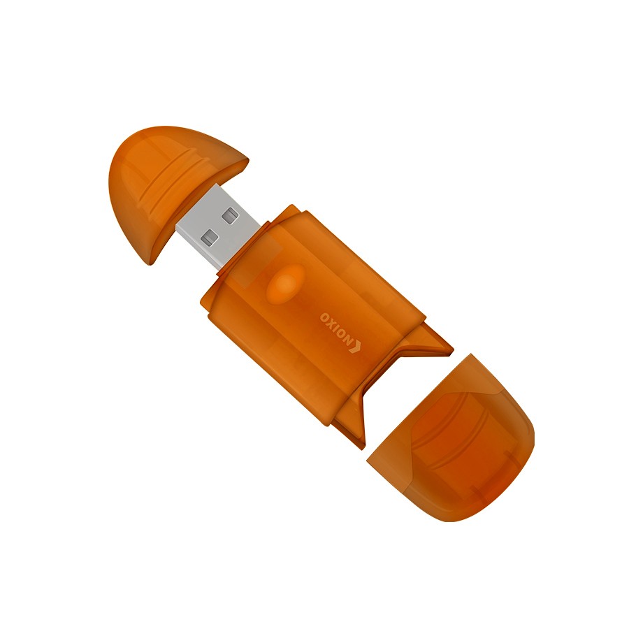 Картридер USB для карты памяти SD до 64 Гб оранжевый Oxion OCR003OG