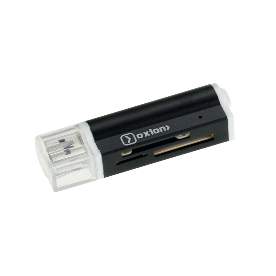 Картридер USB для карты памяти SD SDHC RS MMC MicroSD M2 MS PRO Duo MiniSD до 64 Гб чёрный Oxion OCR005BK