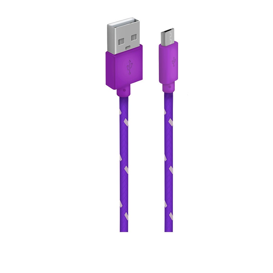Кабель для зарядки телефона USB2.0(M) – Micro-USB(M) 1м пурпурный в оплётке Oxion OX-DCC288PL