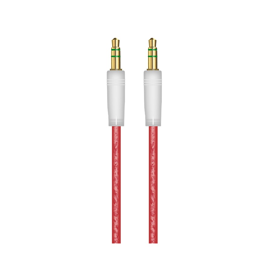 Кабель AUX MiniJack(M) 3.5мм 1м красный Oxion OX-AUX005RD