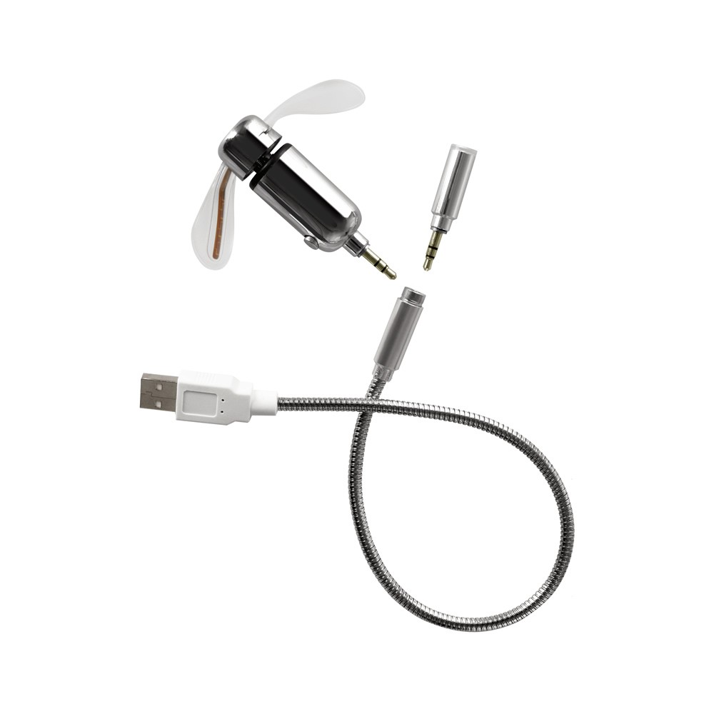 OXION OFN009 USB набор 2-в-1 вентилятор+светильник со светодиодами, серебристый (OFN009SL)(25)(50)