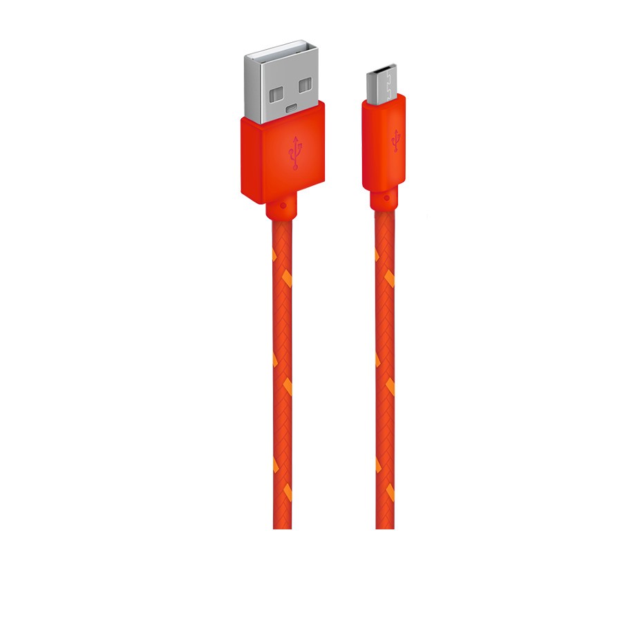Кабель для зарядки телефона USB2.0(M) – Micro-USB(M) 1м красный в оплётке Oxion OX-DCC288RD