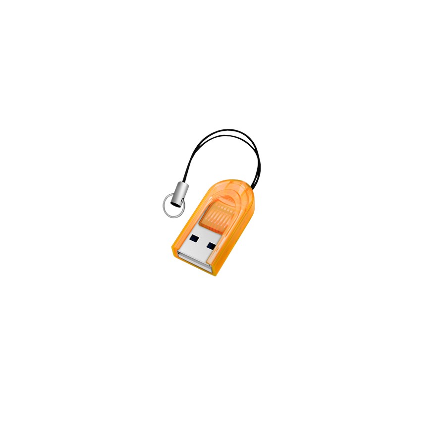 Картридер USB для карты памяти MicroSD до 32 Гб оранжевый Oxion OCR012OG