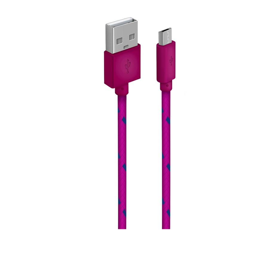 Кабель для зарядки телефона USB2.0(M) – Micro-USB(M) 1м фиолетовый в оплётке Oxion OX-DCC288VL