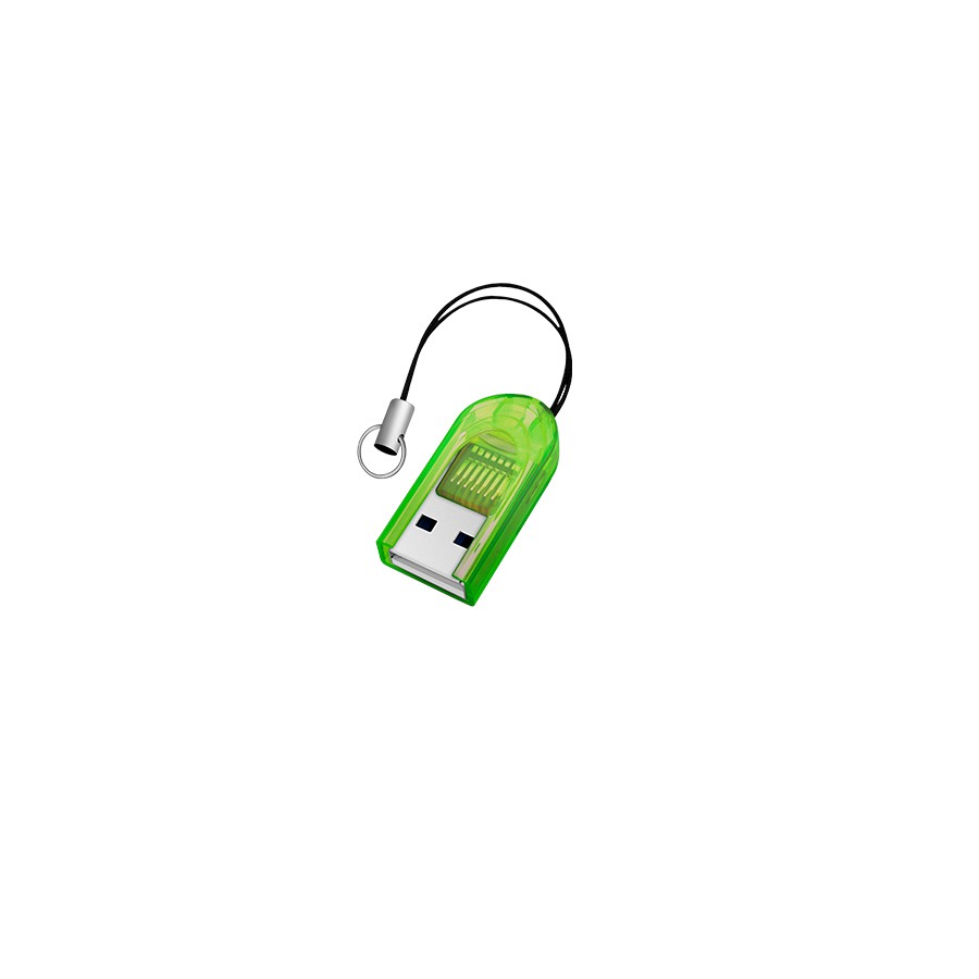 Картридер USB для карты памяти MicroSD до 32 Гб зелёный Oxion OCR012GR