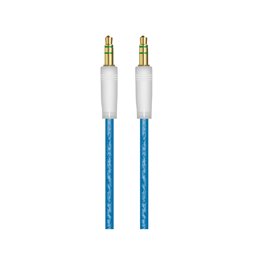 Кабель AUX MiniJack(M) 3.5мм 1м синий Oxion OX-AUX005BL