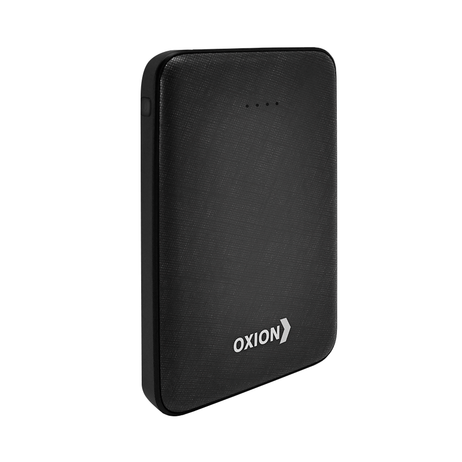 Внешний аккумулятор Ultra Thin 6000 Li-pol черный  пластик текстура Carbon индикатор Oxion OPB-0609BK