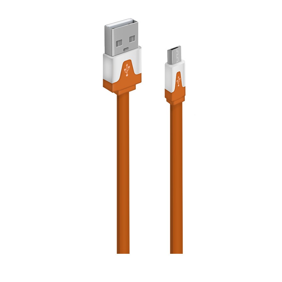Кабель для зарядки телефона USB2.0(M) – Micro-USB(M) 1м оранжевый плоский Oxion OX-DCC328OG