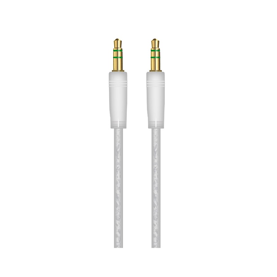 Кабель AUX MiniJack(M) 3.5мм 1м белый Oxion OX-AUX005WH