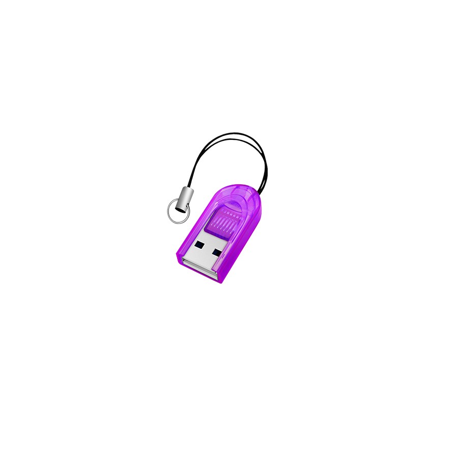 Картридер USB для карты памяти MicroSD до 32 Гб фиолетовый Oxion OCR012VL