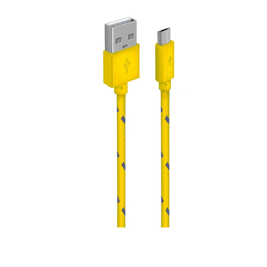 Кабель для зарядки телефона USB2.0(M) – Micro-USB(M) 1м жёлтый в оплётке Oxion OX-DCC288YW