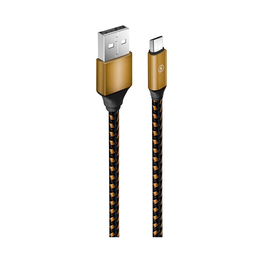 Кабель для зарядки телефона USB2.0(M) – Micro-USB(M) 1м золотой в оплётке Oxion OX-DCC218GD