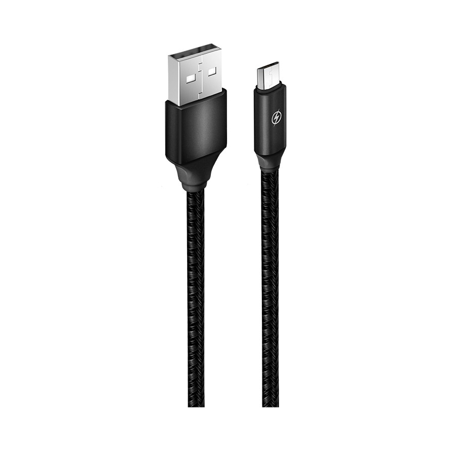 Кабель для зарядки телефона USB2.0(M) – Micro-USB(M) 1м чёрный в оплётке Oxion OX-DCC218BK
