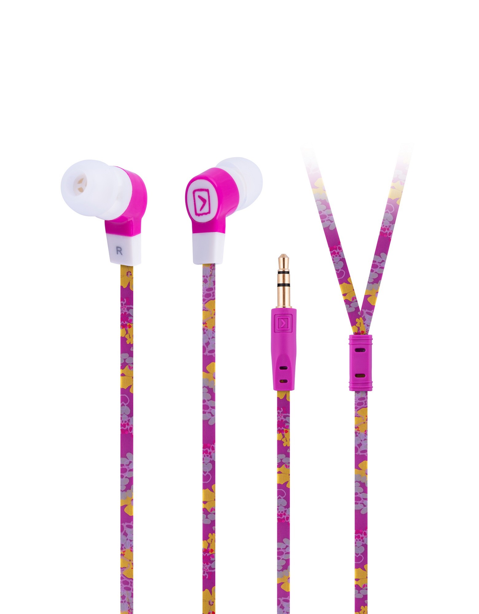 Наушники OXION EPO302 JOY пурпурные (Затычки, 20-20kHz, 106#3dB, 32 Ом, плоский шнур 1,2м) (EPO302PR)(1000)