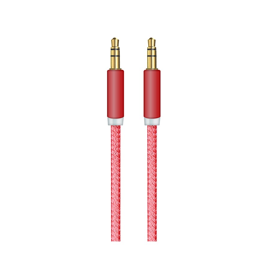Кабель AUX MiniJack(M) 3.5мм 1м красный Oxion OX-AUX007RD
