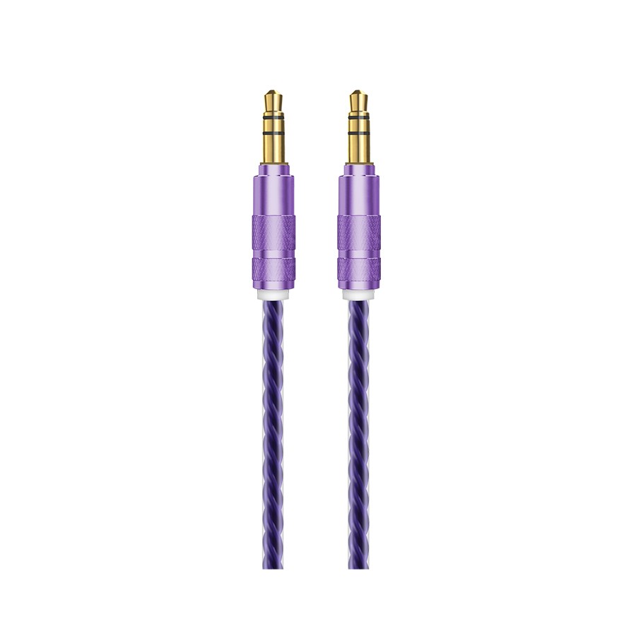 Кабель AUX MiniJack(M) 3.5мм 1м фиолетовый Oxion OX-AUX009VL