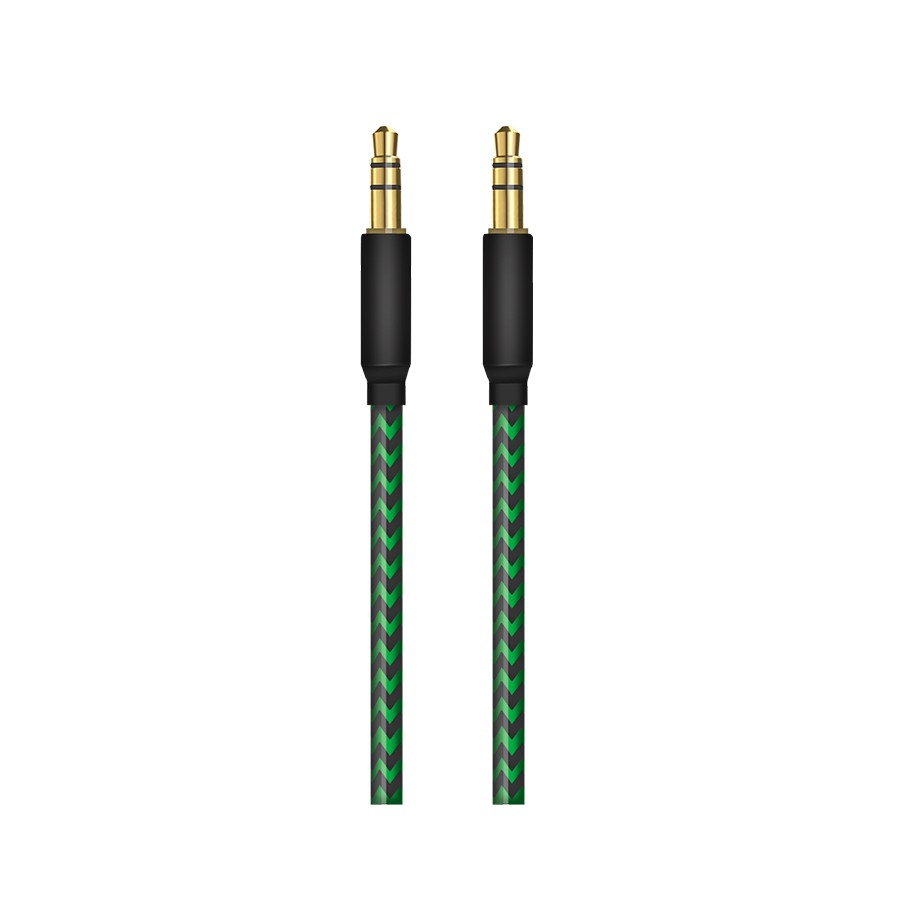 Кабель AUX MiniJack(M) 3.5мм 1м зелёный Oxion OX-AUX006GR