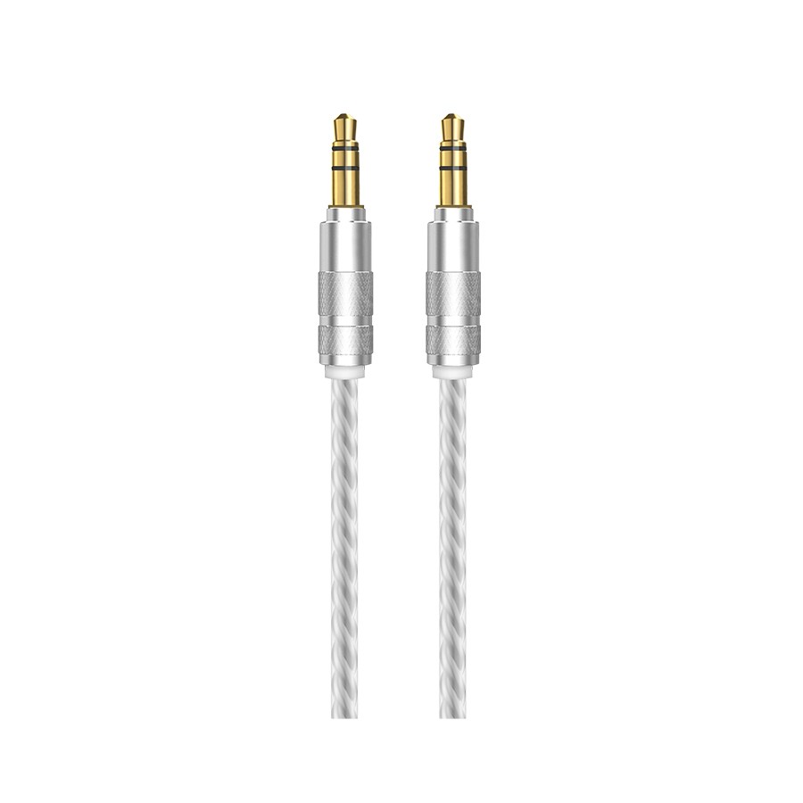 Кабель AUX MiniJack(M) 3.5мм 1м серебряный Oxion OX-AUX009SL