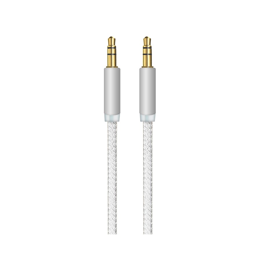 Кабель AUX MiniJack(M) 3.5мм 1м белый Oxion OX-AUX007WH