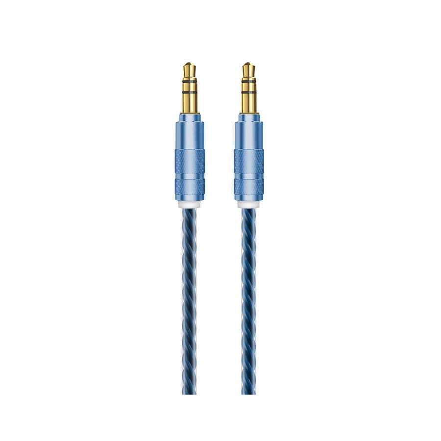 Кабель AUX MiniJack(M) 3.5мм 1м синий Oxion OX-AUX009BL