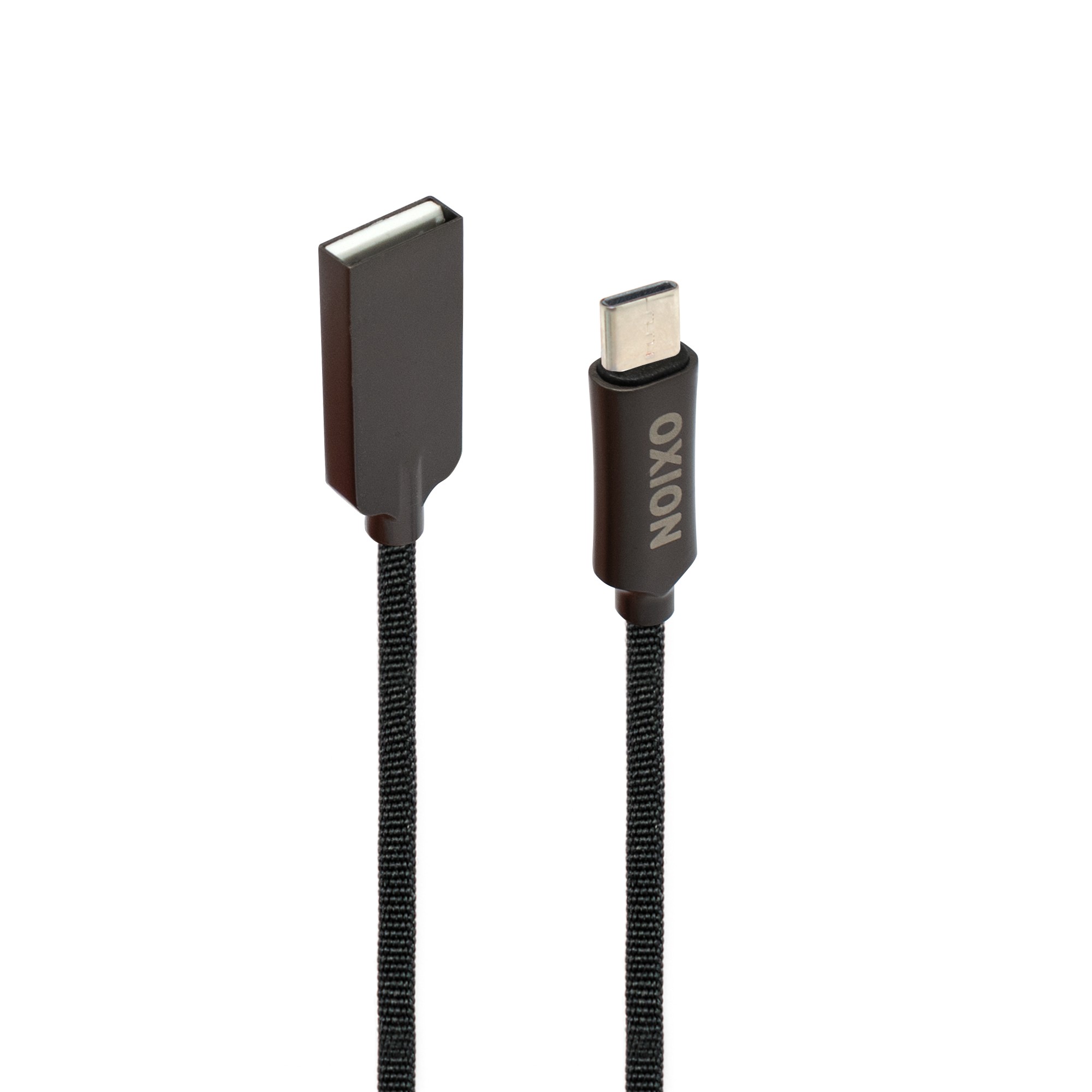 Кабель для зарядки телефона Type-C 1м черный в оплётке Oxion OX-SC034TBK
