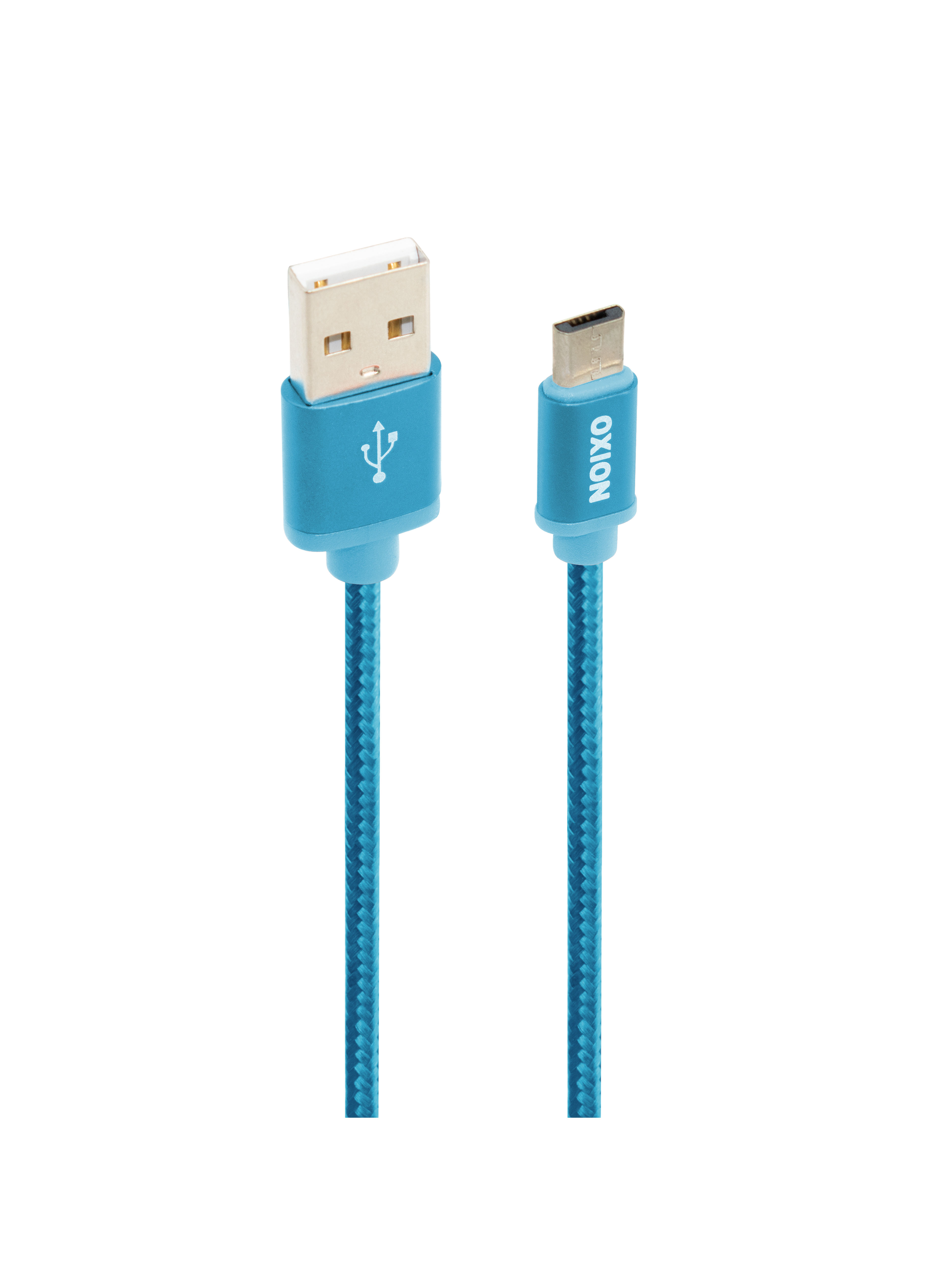 OXION DCC258 дата-кабель с возможностью зарядки USB 2.0 (M) - Micro-USB  (M), 1.3м синий в оплётке (OX-DCC258BL)