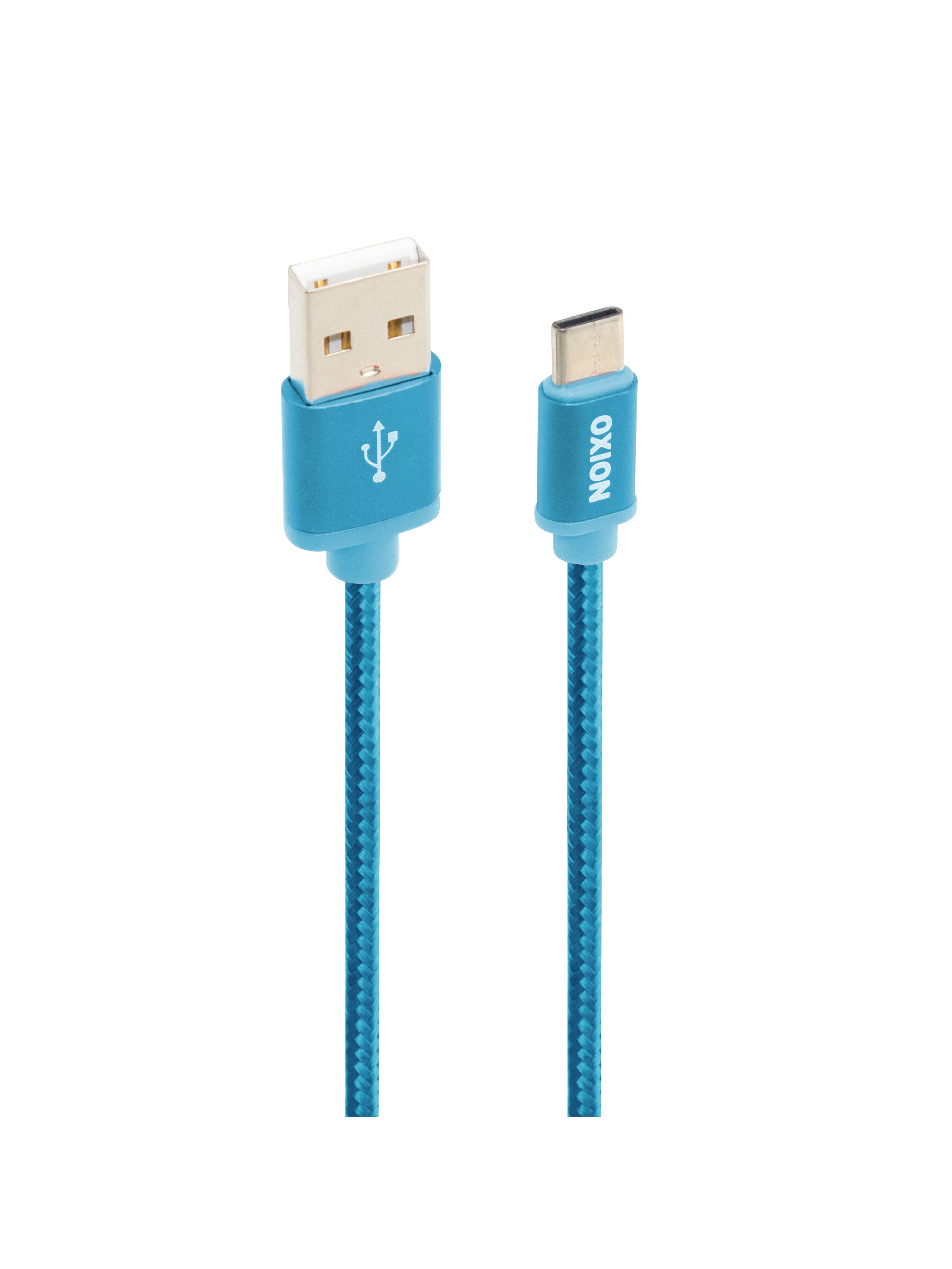 Кабель для быстрой зарядки телефона USB2.0(M) – Type-C 1.3м синий в оплётке Oxion OX-DCC259BL