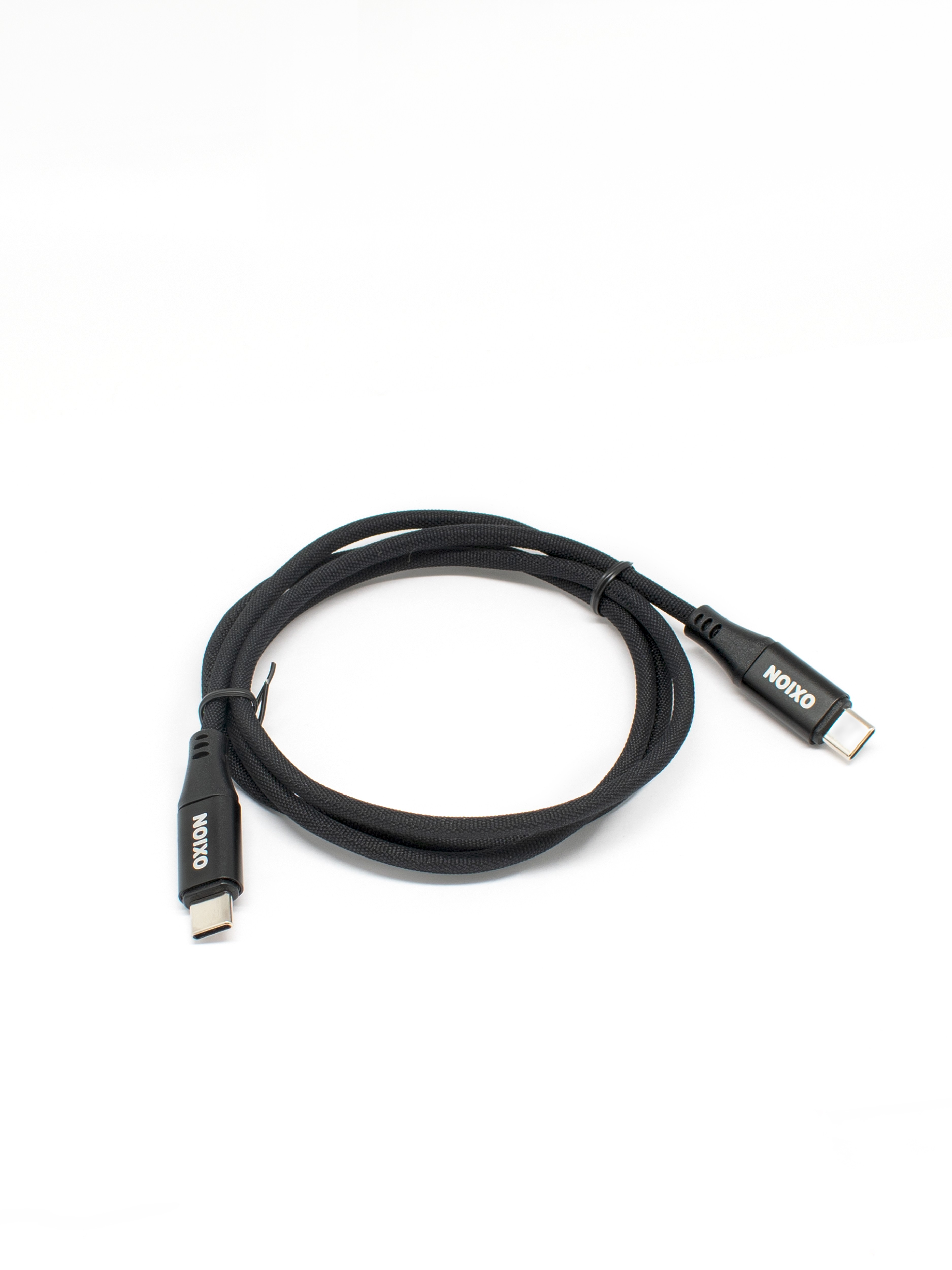 Кабель для зарядки телефона USB2.0 Type-C(M) – Type-C(M) 1м чёрный в оплётке метал. кон. Oxion OX-CM-CMUSB2.01M3A-1BK