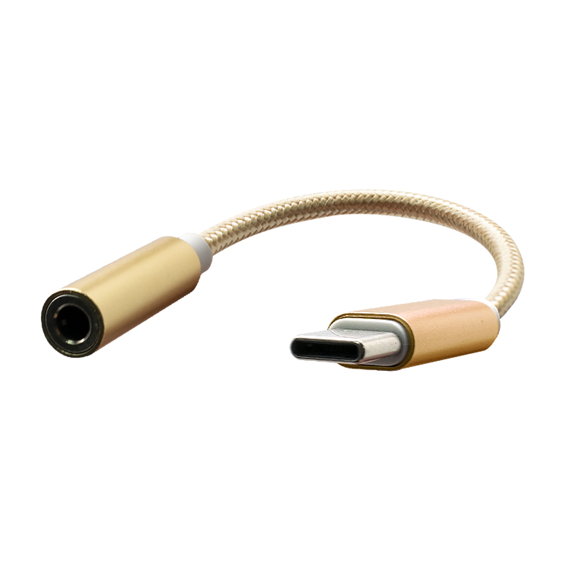Переходник AUX Type-C(M) – MiniJack(F) 3.5мм метал. кон. в оплётке золотой Oxion OX-ADPCM-JACK3.5GD
