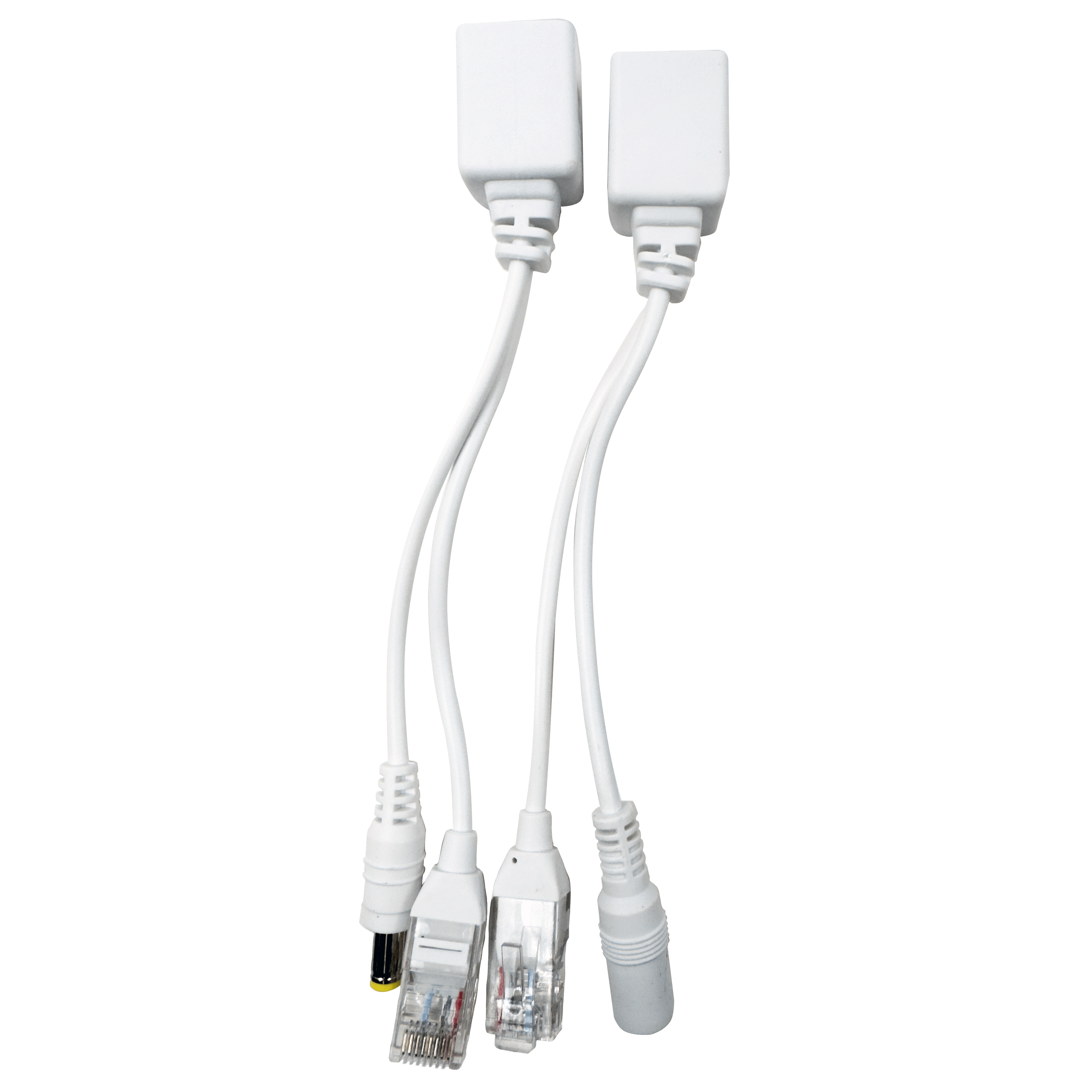 Сплиттер инжектор PoE комплект RJ45 DC White PVC Oxion OX-SPL020 (по 2 шт/уп)