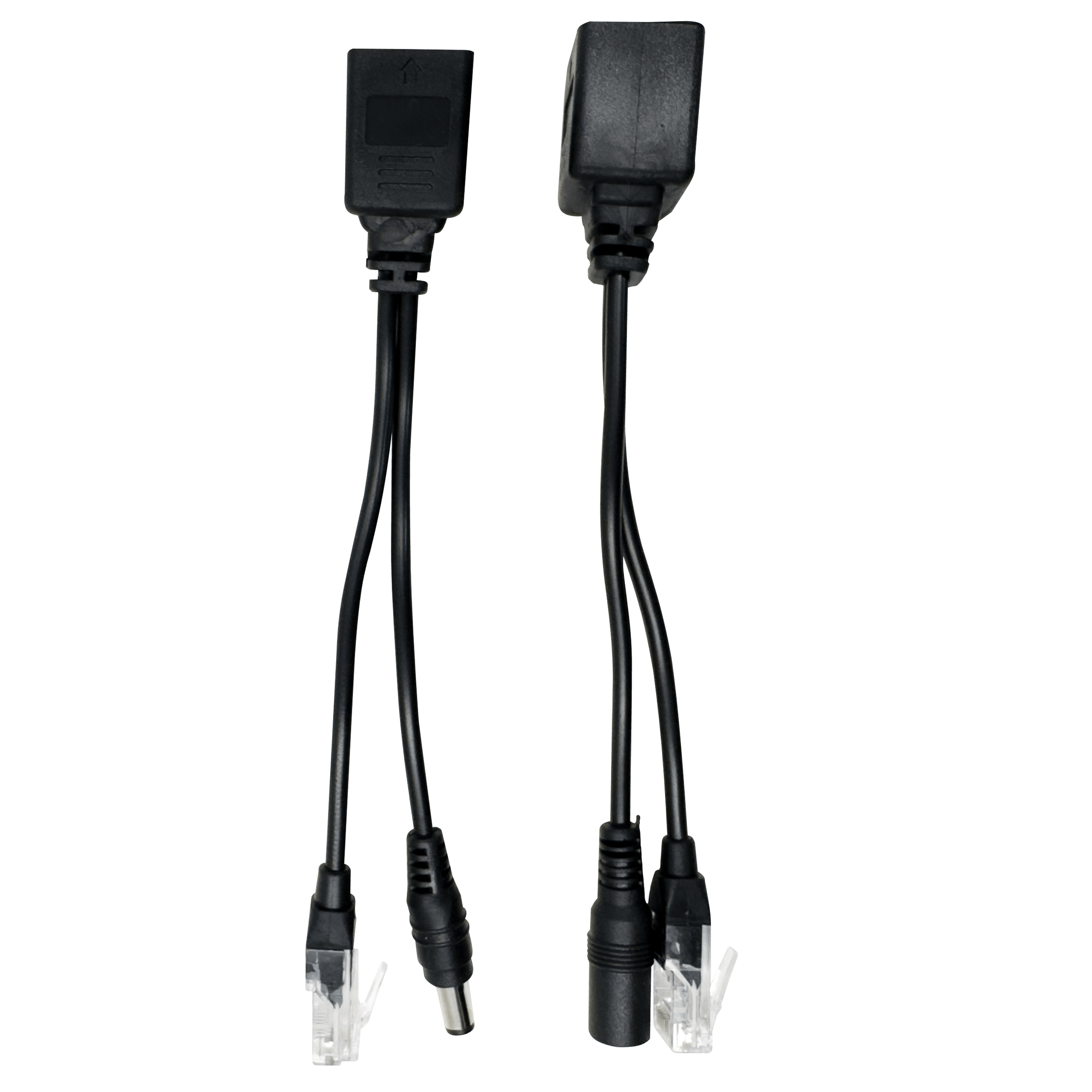 Сплиттер инжектор PoE комплект RJ45 DC Black PVC Oxion OX-SPL019 (по 2 шт/уп)